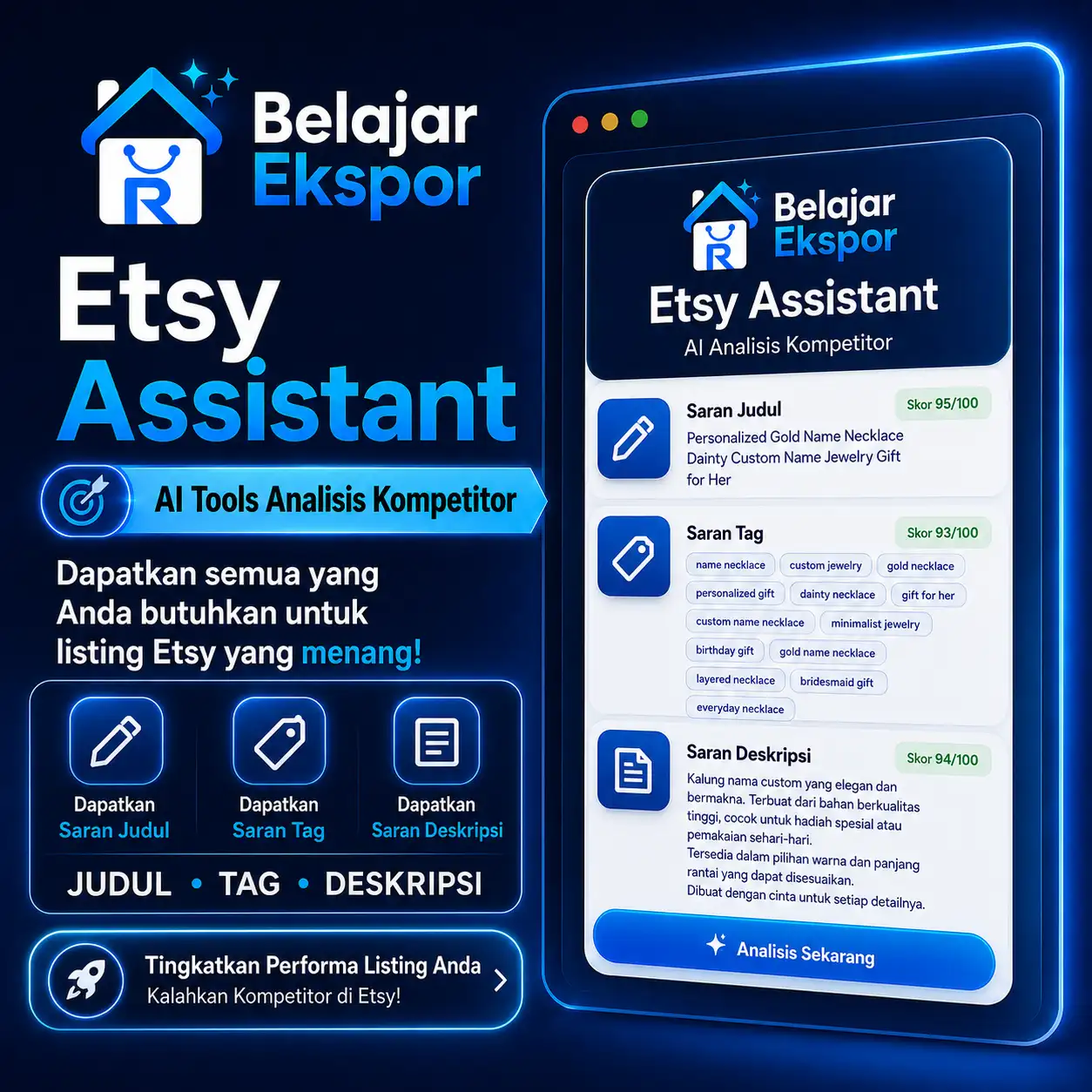 Tools AI Analisis Listing Competitor Etsy